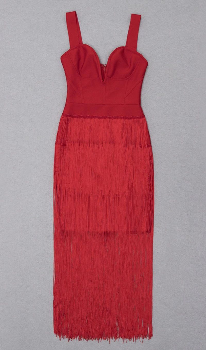 TASSEL MAXI DRESS IN RED Dresses styleofcb 