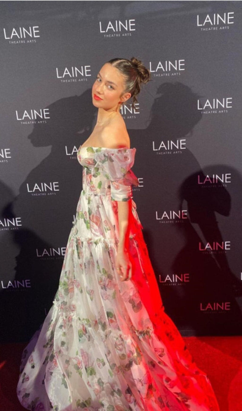 OFF-THE-SHOULDER FLORAL MAXI DRESS DRESS STYLE OF CB 