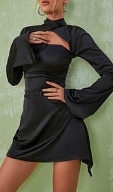 SATIN MINI DRESS IN BLACK Dresses sis label 