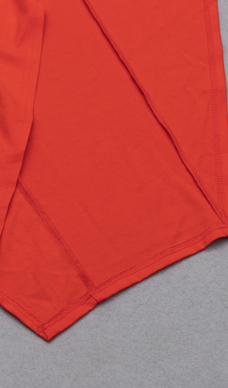 OFF SHOULDER LONG SLEEVE IRREGULAR IN ORANGE styleofcb 