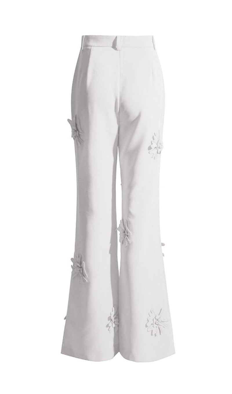 STEREO FLOWER MID-RISE JEANS IN WHITE styleofcb 