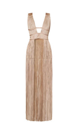 TASSEL BACKLESS JUMPSUIT IN KHAKI styleofcb 