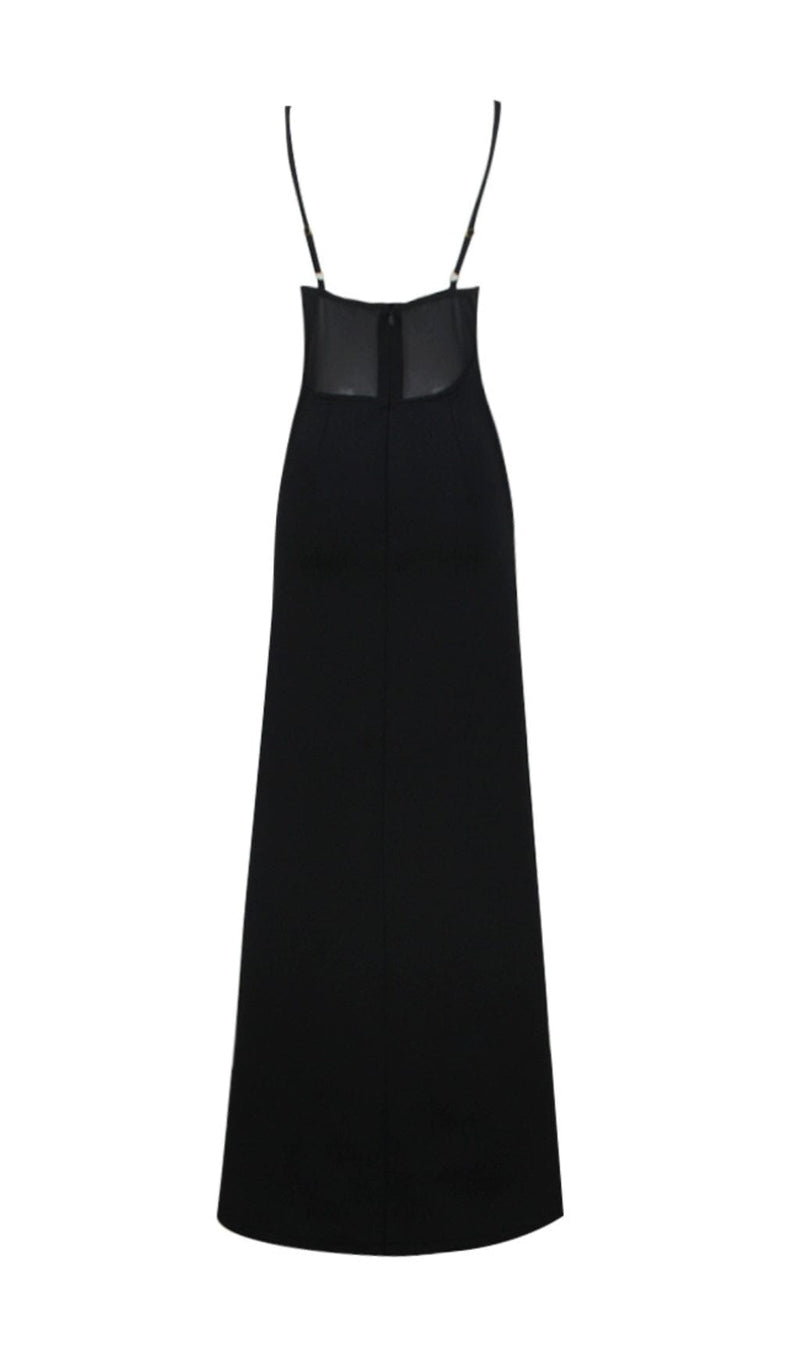 STARFISH EMBELLISHED MESH BODICE MAXI DRESS IN BLACK styleofcb 