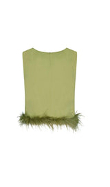 FEATHER TOPS IN LAVENDER Clothing styleofcb XS GREEN 