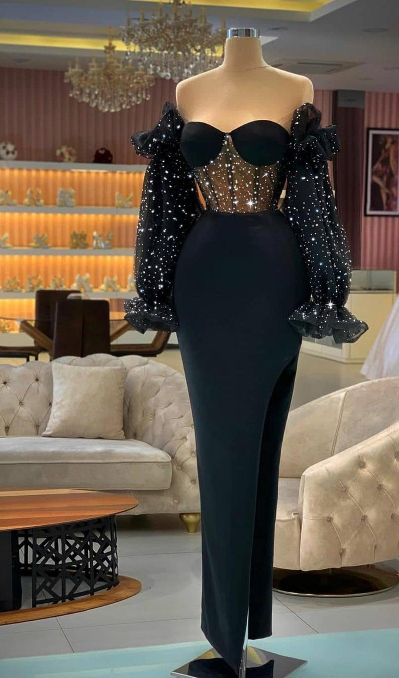 STRAPLESS MAXI DRESS IN BLACK Dresses styleofcb 
