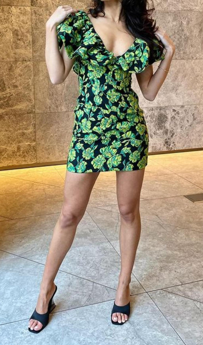 V NECK JACQUARD MINI DRESS Dresses styleofcb 