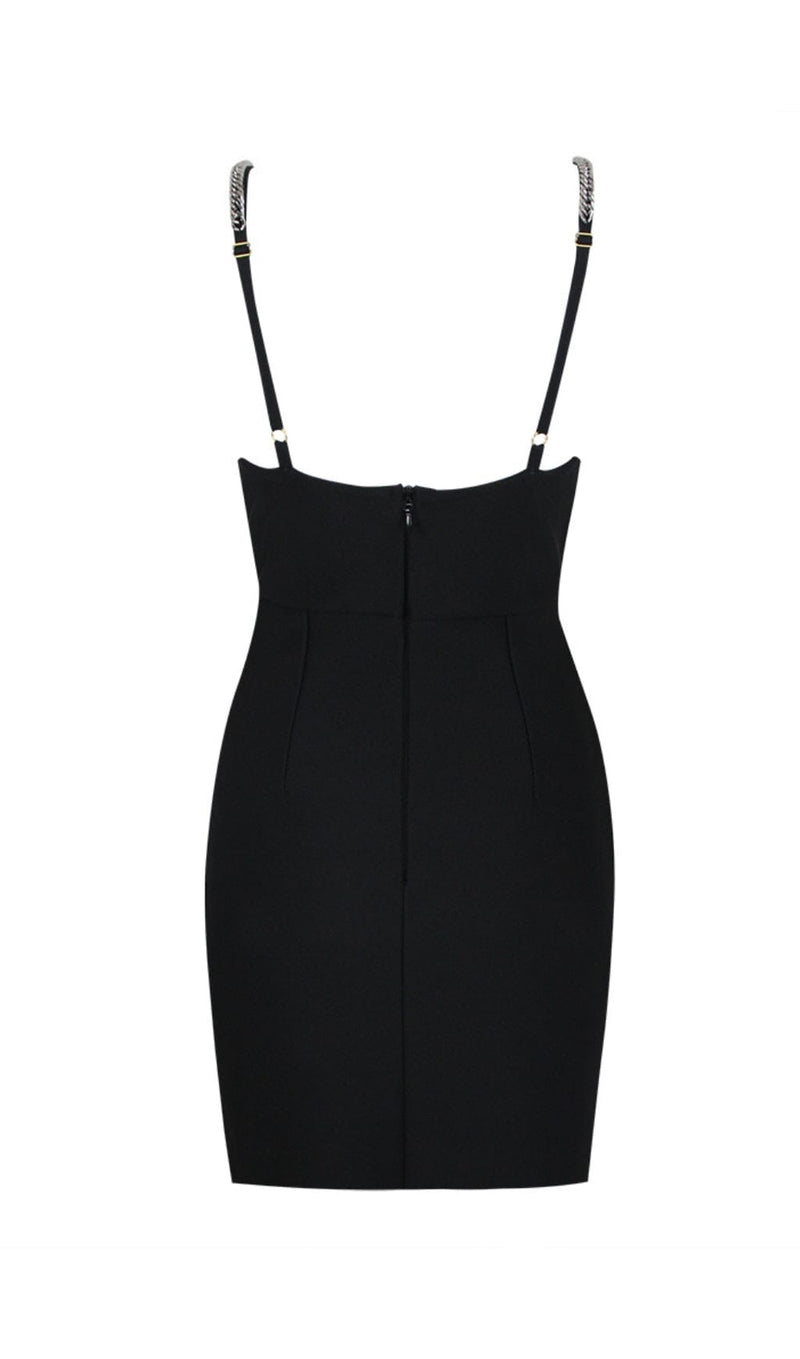 DIAMOND HOLLOW MINI DRESS IN BLACK styleofcb 