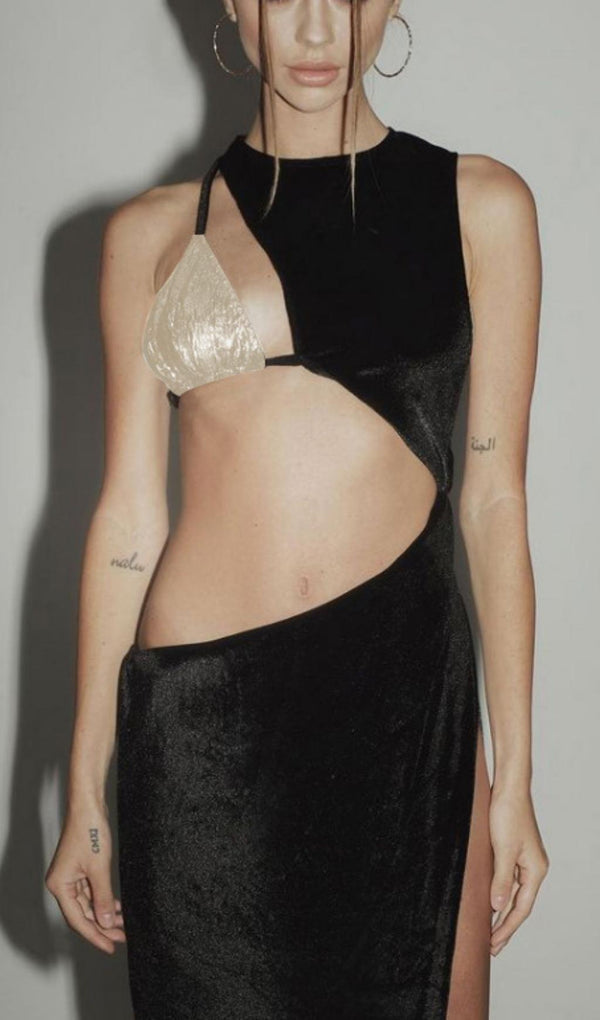SPLIT MAXI DRESS IN BLACK OR BEIGE Dresses styleofcb 