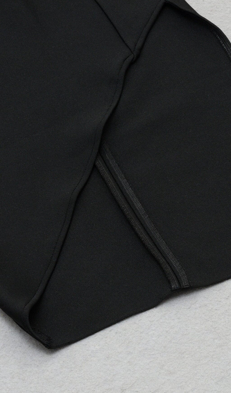 KNITTED BANDAGE SPLICING MIDI DRESS IN BLACK AND WHITE styleofcb 