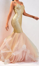 BODYCON BACKLESS MAXI DRESS IN GOLD Dresses styleofcb 