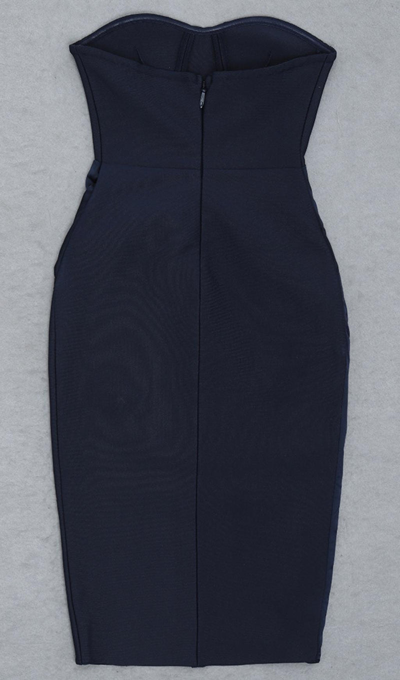 STRAPLESS MIDI DRESS IN BLUE Dresses styleofcb 