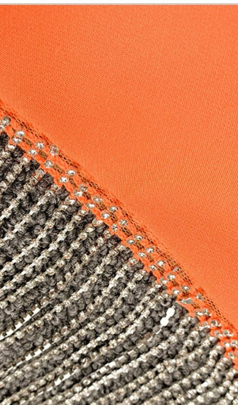 FREYA ORANGE CRYSTAL FRINGE BLAZER DRESS Dresses styleofcb 