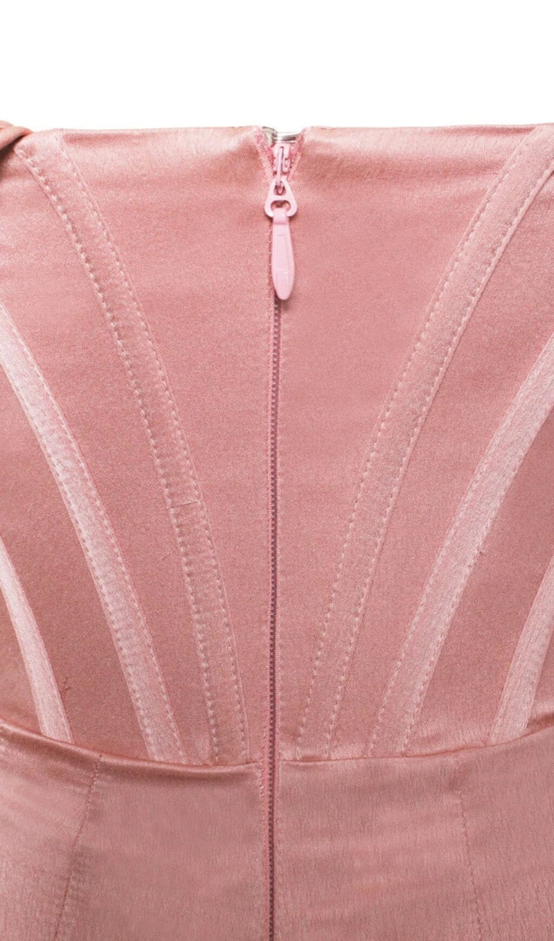 WILEY BLUSH PINK SATIN OFF SHOULDER CORSET DRESS Dresses styleofcb 