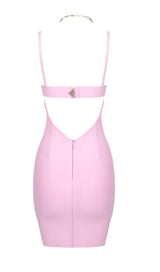 CHAIN HALTER MINI DRESS IN LAVENDER DRESS styleofcb 