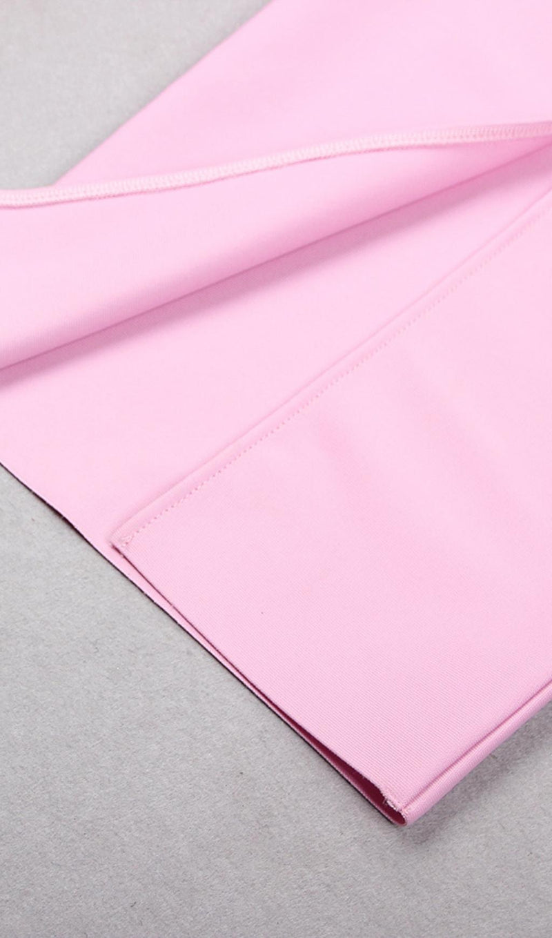 CUT OUT LONG SLEEVE MIDI DRESS IN PINK Dresses styleofcb 