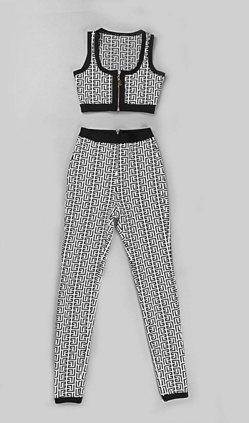 JACQUARD TWO PIECE SET IN GRAY Clothing styleofcb 