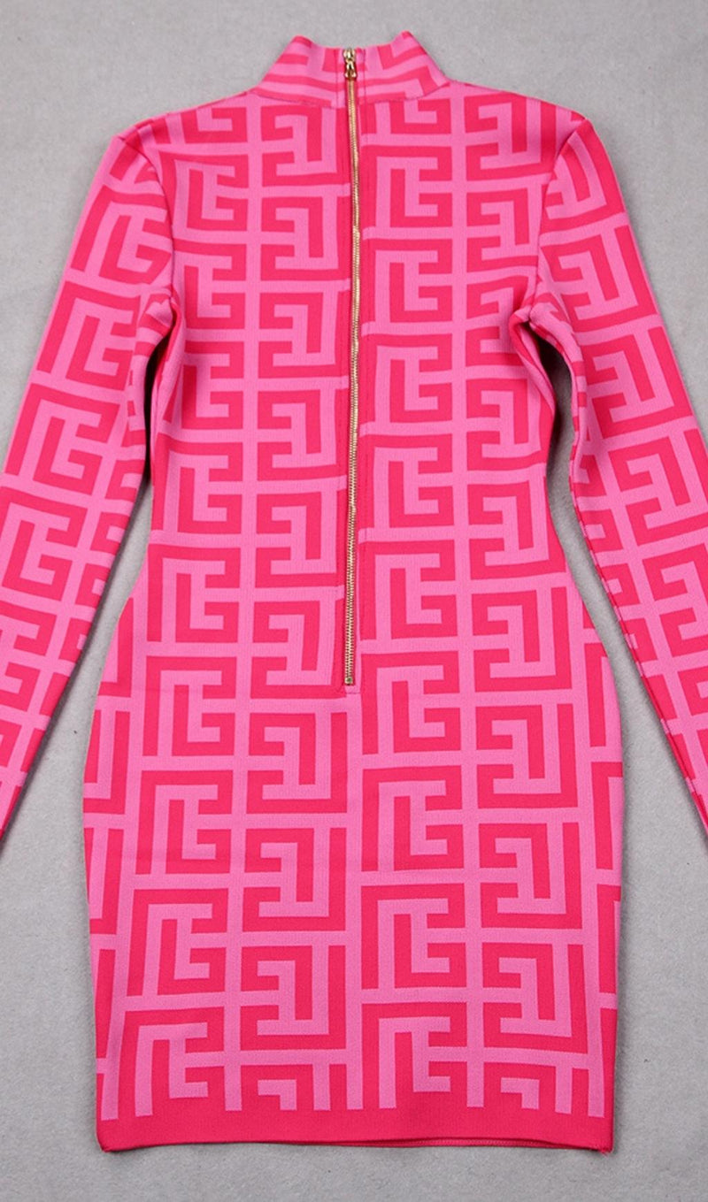 LONG SLEEVE MINI DRESS IN PINK Dresses styleofcb 