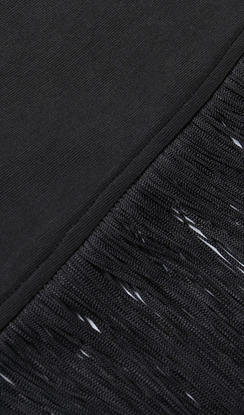 FRINGED STRAPLESS MINI DRESS Dresses styleofcb 