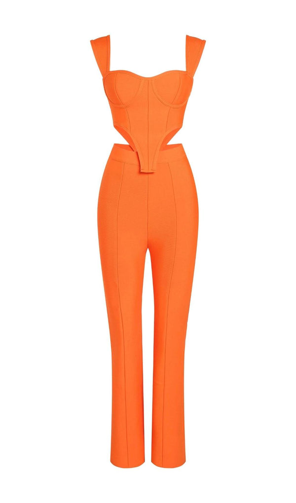 BANDAGE CUT OUT TWO PIECE SET styleofcb XS ORANGE 
