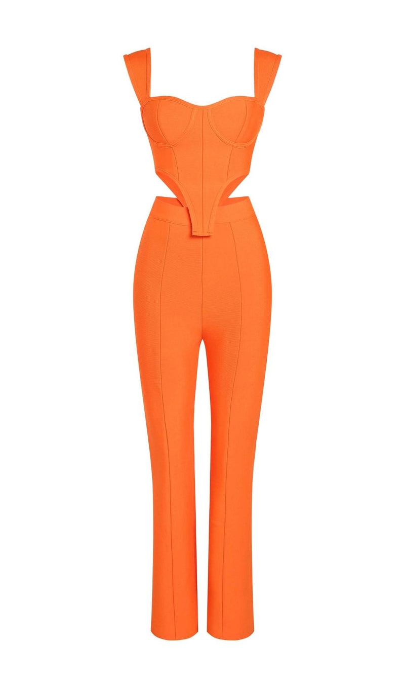 BANDAGE CUT OUT TWO PIECE SET styleofcb XS ORANGE 