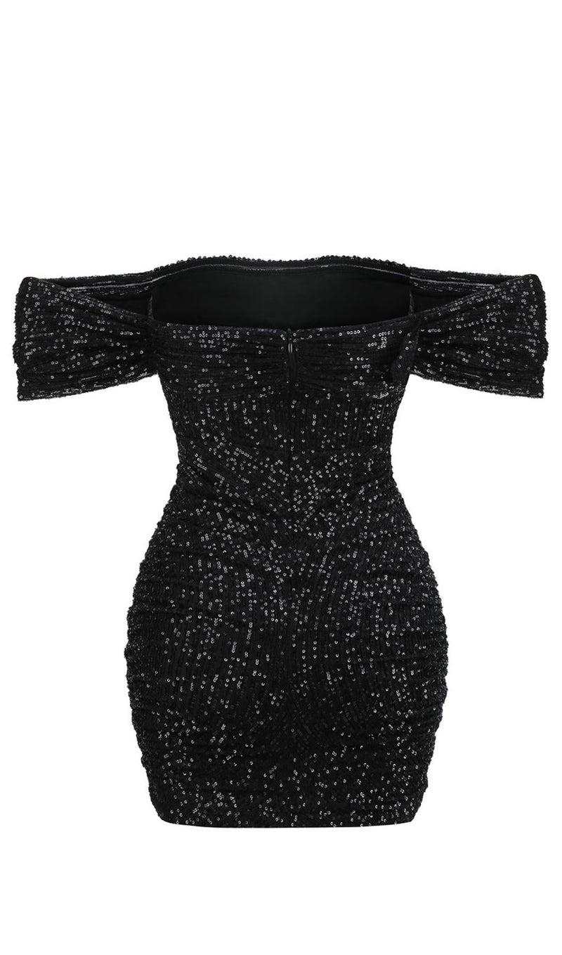 SEQUINS MINI DRESS IN BLACK Dresses styleofcb 
