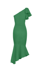 ONE SHOULDER FISHTAIL MAXI DRESS IN GREEN styleofcb 