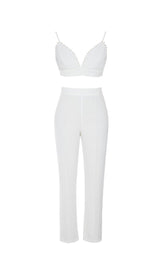 PEARL-DECORATED SUIT IN WHITE styleofcb 