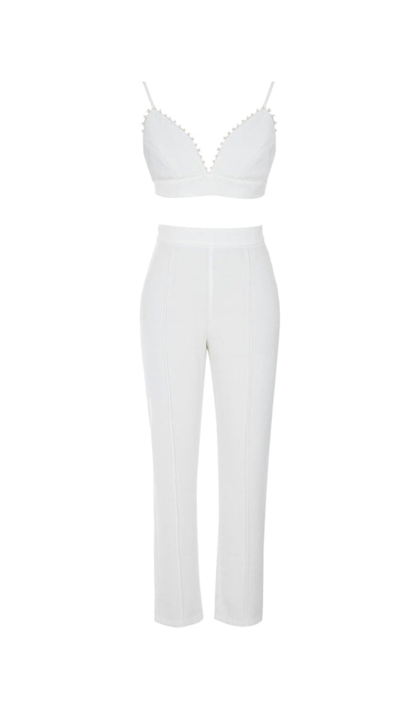 PEARL-DECORATED SUIT IN WHITE styleofcb 
