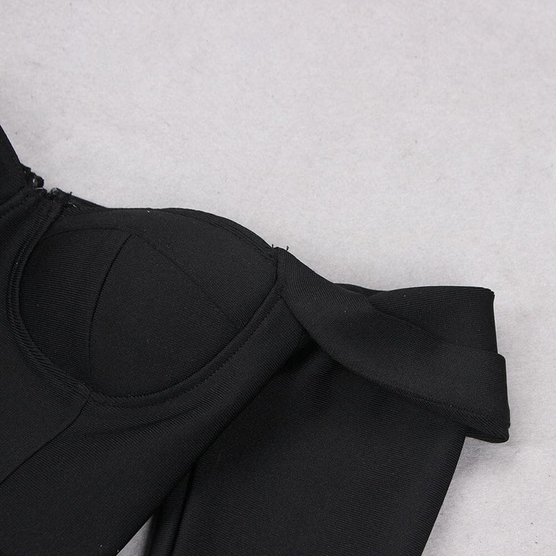 OFF SHOULDER STRAP MINI DRESS IN BLACK styleofcb 