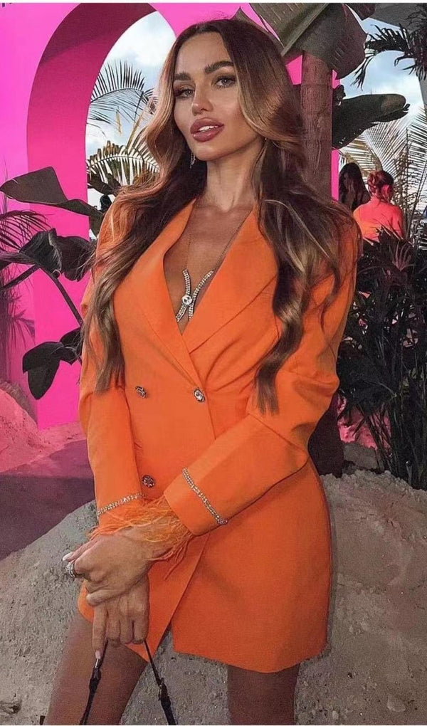 FEATHER BACKLESS SUIT MINI DRESS Dresses styleofcb 