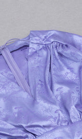 LONG SLEEVES RUCHED MINI DRESS IN PURPLE Dresses styleofcb 