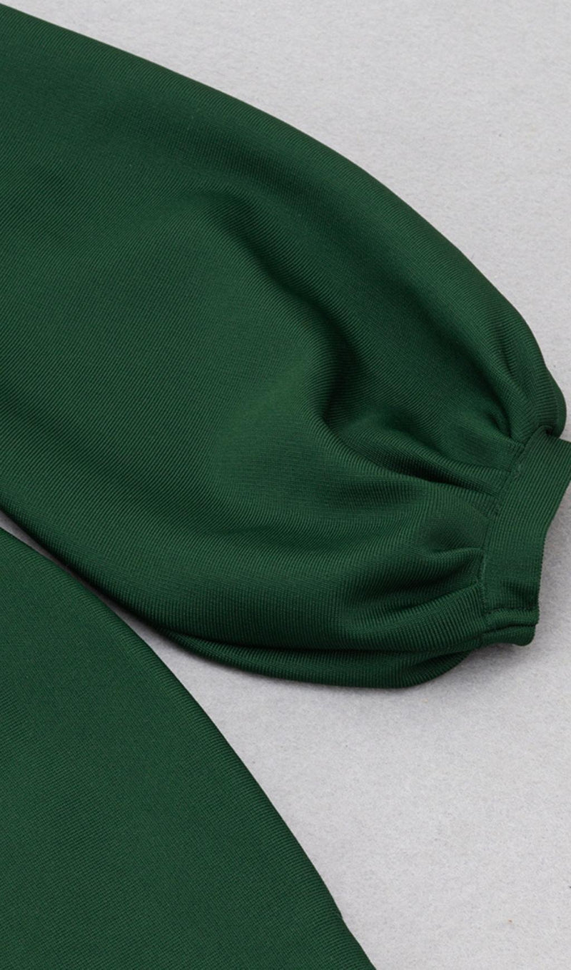 OFF THE SHOULDER MINI DRESS IN GREEN Dresses styleofcb 