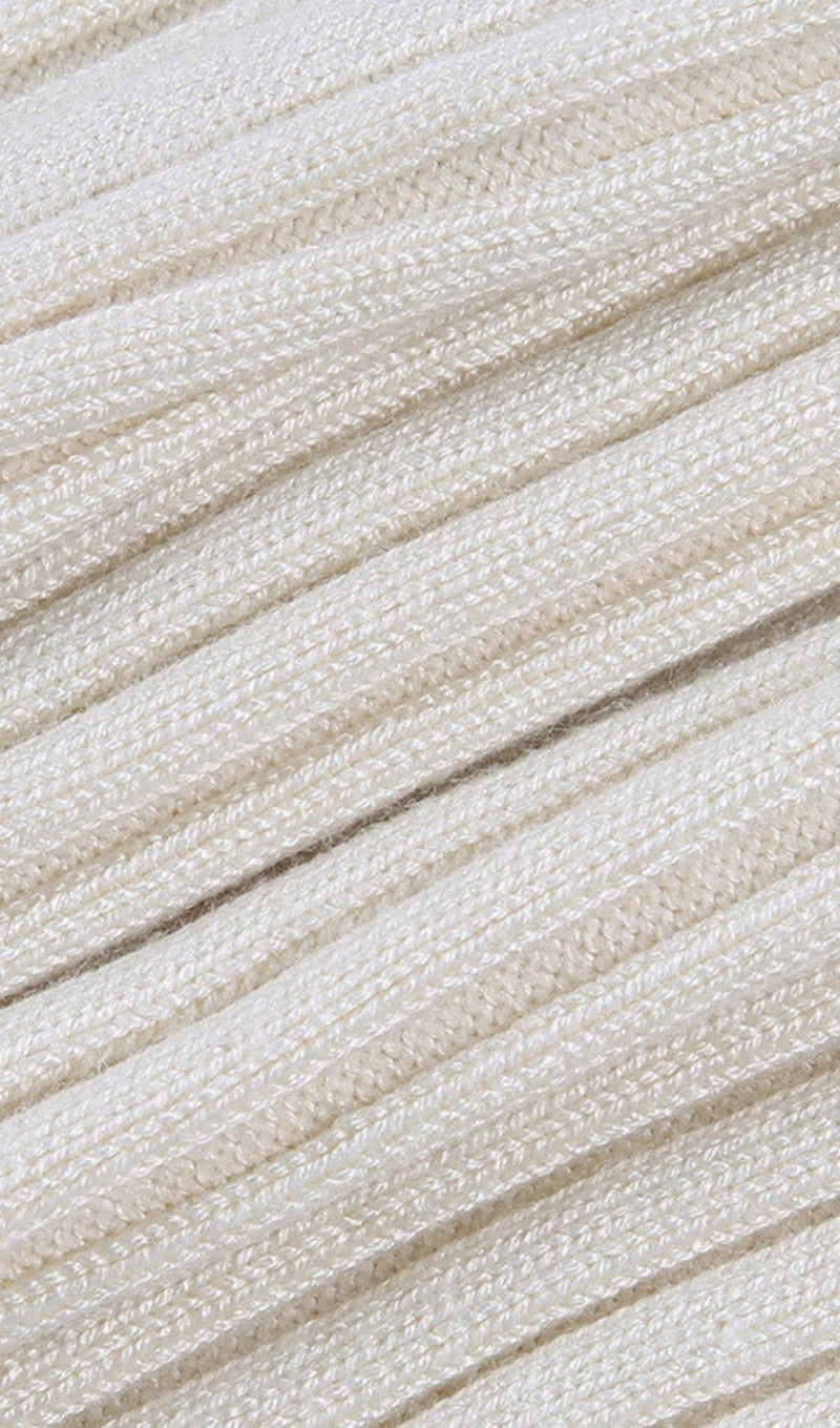 BEIGE WOOL COLLAR KNIT TOP styleofcb 