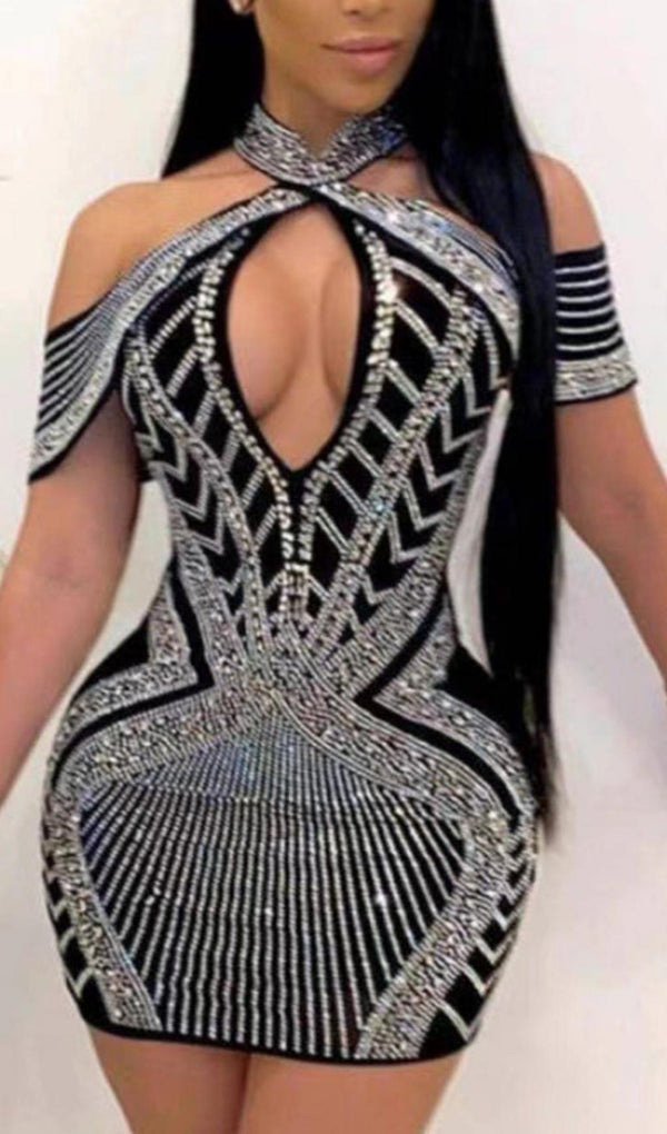 OFF THE SHOULDER HALTER MINI DRESS Dresses styleofcb 