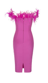 PINK OSTRICH HAIR SHOULDER BAG HIP DRESS styleofcb 