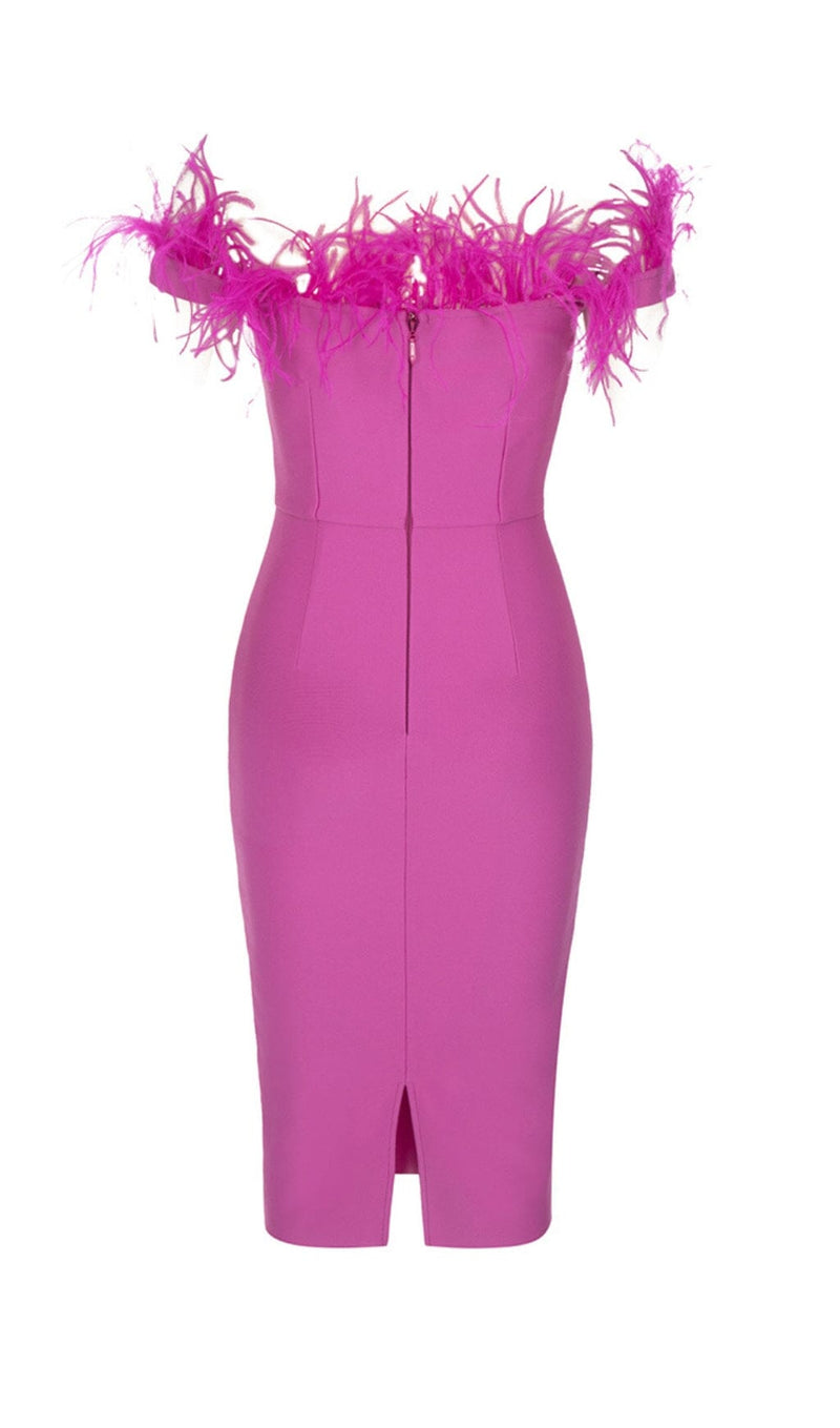 PINK OSTRICH HAIR SHOULDER BAG HIP DRESS styleofcb 