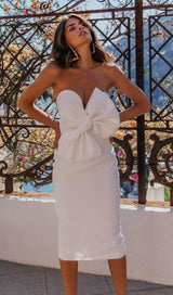 OFF THE SHOULDER BOWKNOT MIDI DRESS Dresses styleofcb 