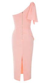 ONE SHOULDER BODYCON MIDI DRESS IN PINK Dresses styleofcb 