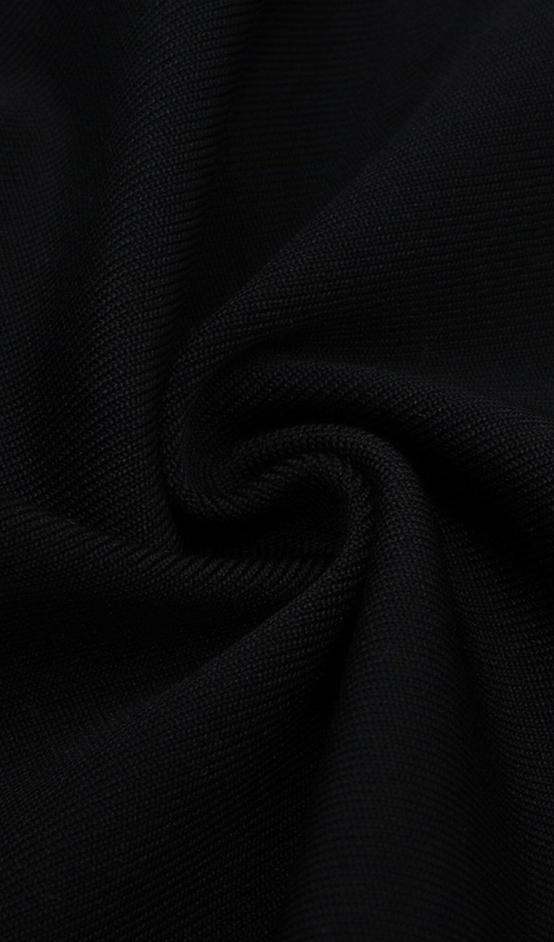 KNITTED BANDAGE SPLICING MIDI DRESS IN BLACK AND WHITE styleofcb 