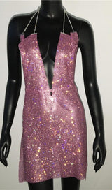 DEEP V NECK BACKLESS MINI DRESS Dresses styleofcb S PINK 