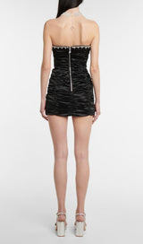 CRYSTAL STRAPLESS MINI DRESS IN BLACK Dresses styleofcb 