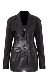 LEATHER JACKET SUIT IN BLACK styleofcb 