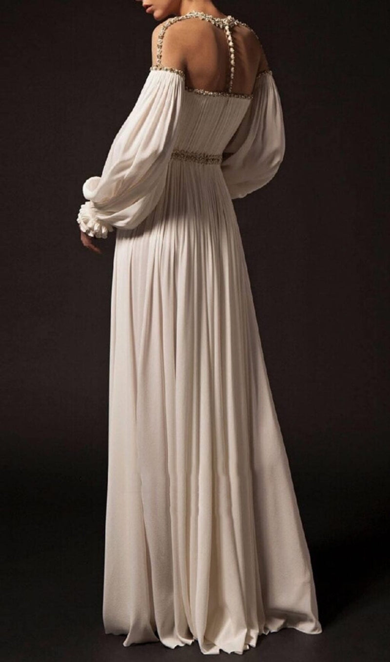 PUFFY SLEEVES WEDDING GOWN IN WHITE MAXI BANDAGE DRESSES & GOWNS styleofcb 