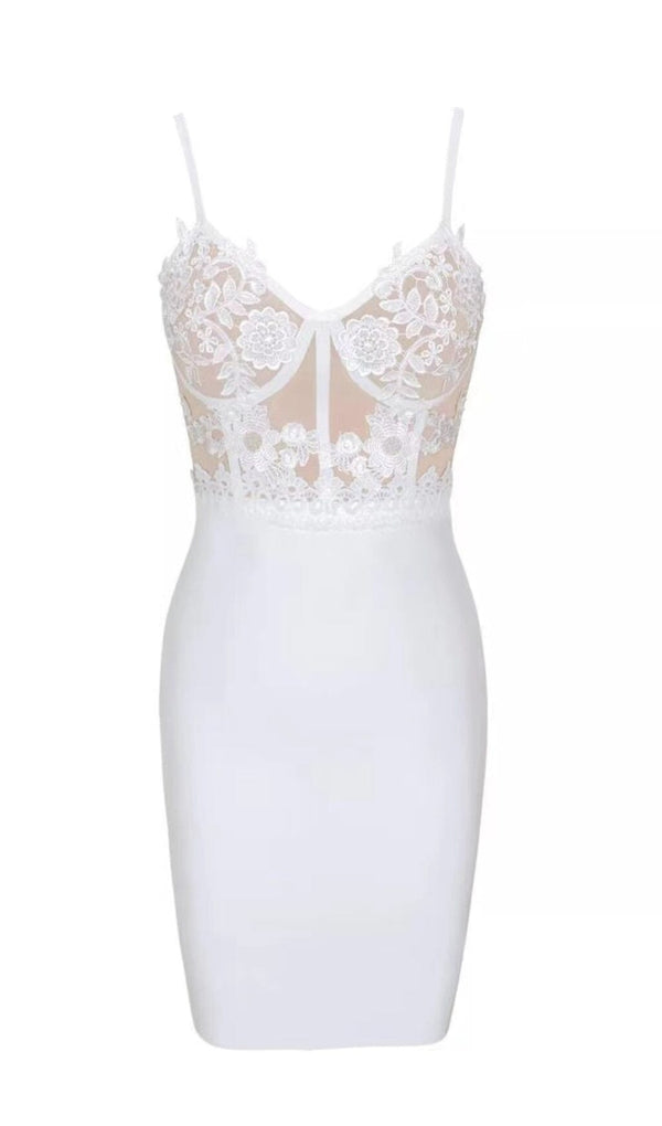 BANDAGE LACE STRAPPY MINI DRESS IN WHITE styleofcb 