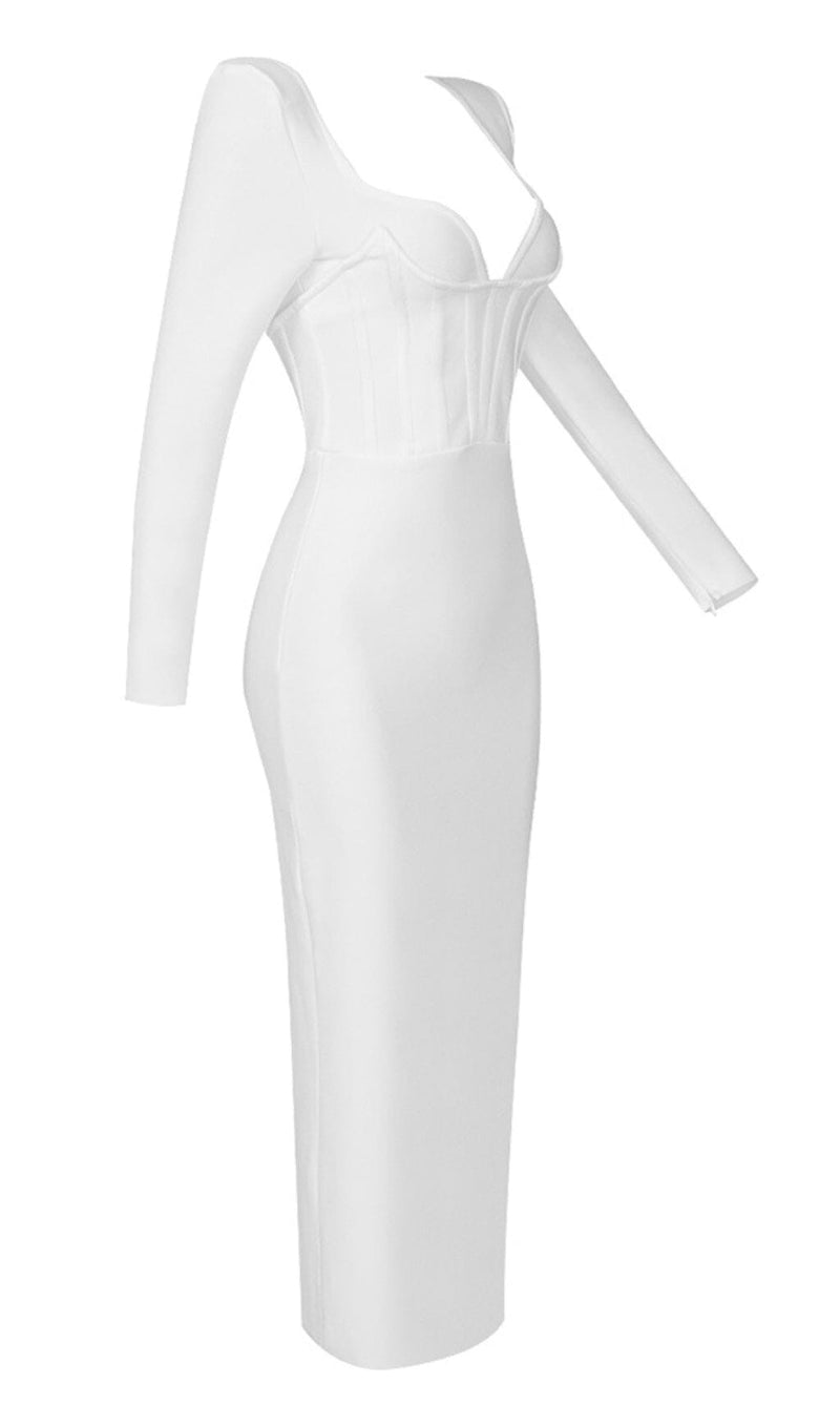 LONG SLEEVE TUBE TOP DRESS IN WHITE DREESES styleofcb 