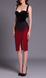 SUSPENDER SLIM-FIT DRESS IN GRADIENT styleofcb 