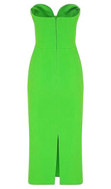 STRAPLESS BANDAGE MIDI DRESS IN GREEN Dresses styleofcb 