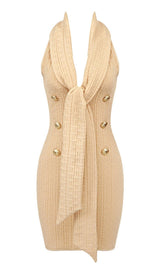 SLEEVELESS V NECK MINI DRESS IN APRICOT Dresses styleofcb 