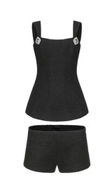 BOW-EMBELLISHED RHINESTONE MINI DRESS IN BLACK DRESS STYLE OF CB 
