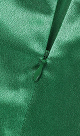 MONTEGO GREEN SATIN SIDE SLIT DRESS Dresses styleofcb 